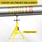 2PCS Pipe Jack Stand, 2500LB Carbon Steel Heavy Duty Pipe Stand,