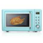 MAT EXPERT 0.7 Cu.ft Compact Microwave Oven, Digital Timing & Child Lock, Small Microwave w/Glass Turntable & 6 Preset Buttons, Delayed Start Function, 700W Mini Microwave w/5 Micro Power (White)