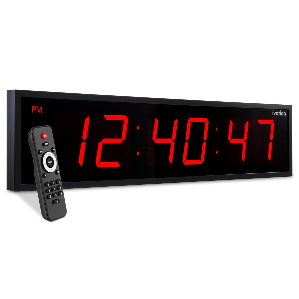 Ivation Oversized Digital Wall Clock with Large LED Display & Timer, 36"
