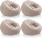 Realspring Inflatable Bean Bag Chairs,Coffee,4 Pcs