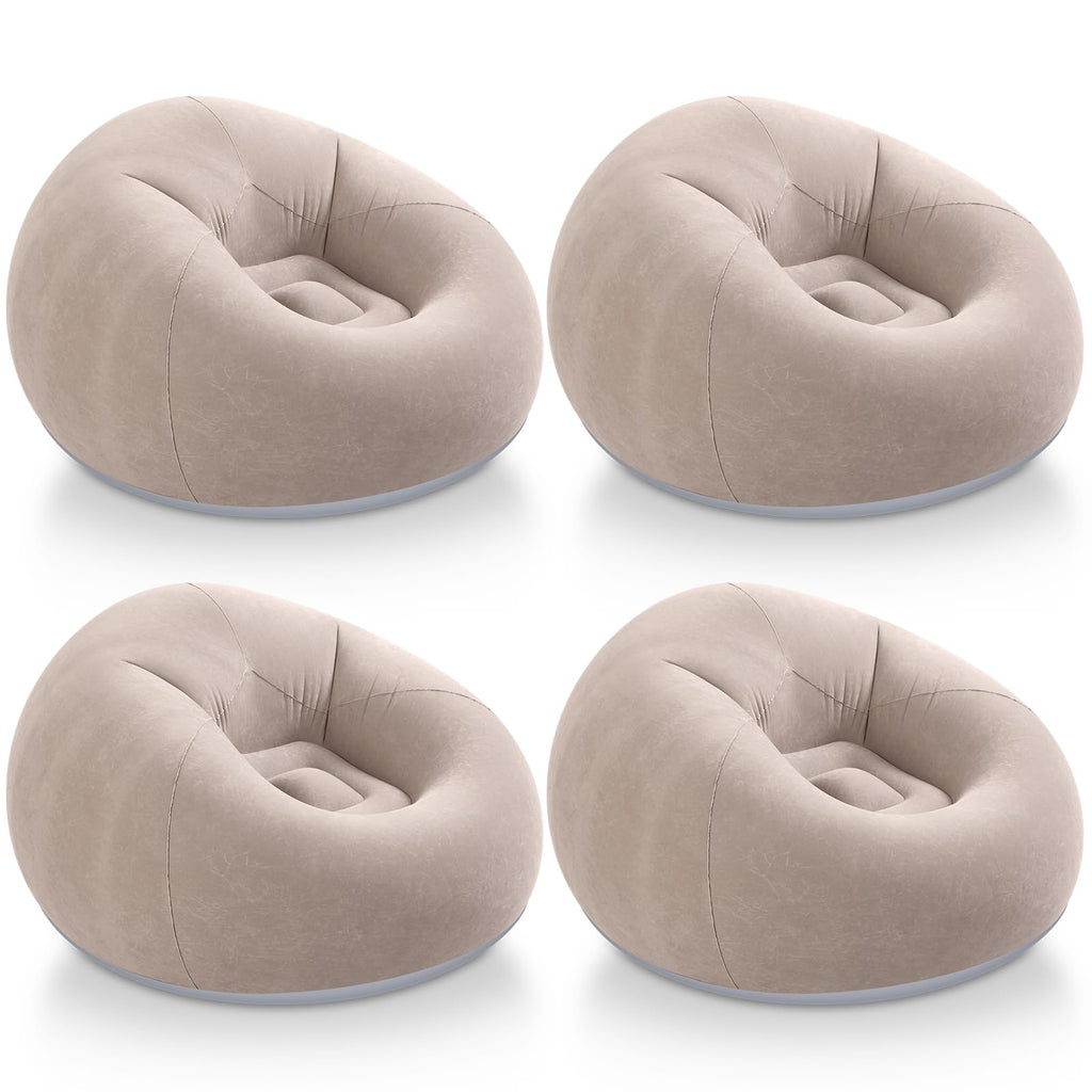 Realspring Inflatable Bean Bag Chairs,Coffee,4 Pcs
