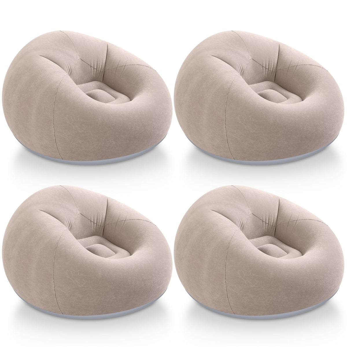 Realspring Inflatable Bean Bag Chairs,Coffee,4 Pcs