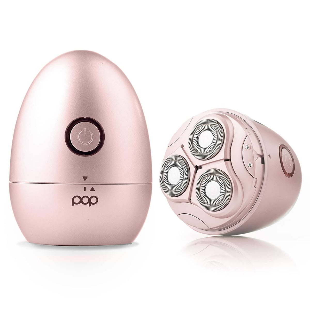 Pop Sonic Moon Shaver – 3-Head Electric Face & Body Shaver – (Rose Gold) – 3 Floating Rotary Heads Trimmer w/Removable Cap – Titanium Blades & Lithium-ion Battery – Razors for Women & Razors for Men