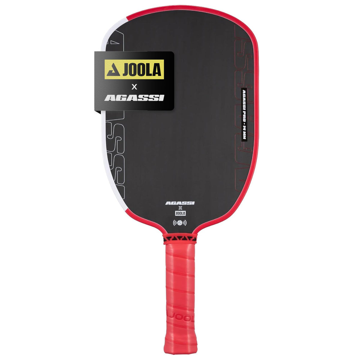 JOOLA Agassi PRO IV 16mm Pickleball Paddle w/Extended Sweet Spot - Carbon Fiber Surface Increases Spin & Control - SK Film for Power & Larger Sweet spot - UPA-A Certified - USAP Approved - NFC Chip