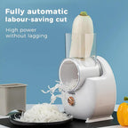 Electric Cheese Grater Vegetable Slicer, Rechargeable Rotary Grater Salad Maker with 3 Interchangeable Blades, Durable Material and Cutting Efficiently, for Kitchen, Camping, Restaurant