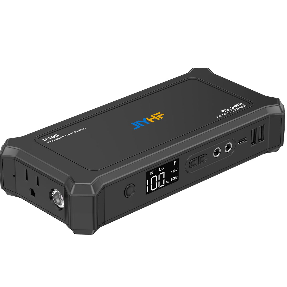 JIYHF Portable Power Station with AC Outlet - 99.9Wh Backup Battery, 100W AC & 65W USB-C PD Fast Charging Ideal for Outdoor Work
