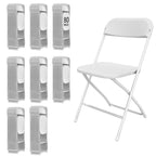 10 Pack White Folding Chairs for School Events Wedding Party Picnic
