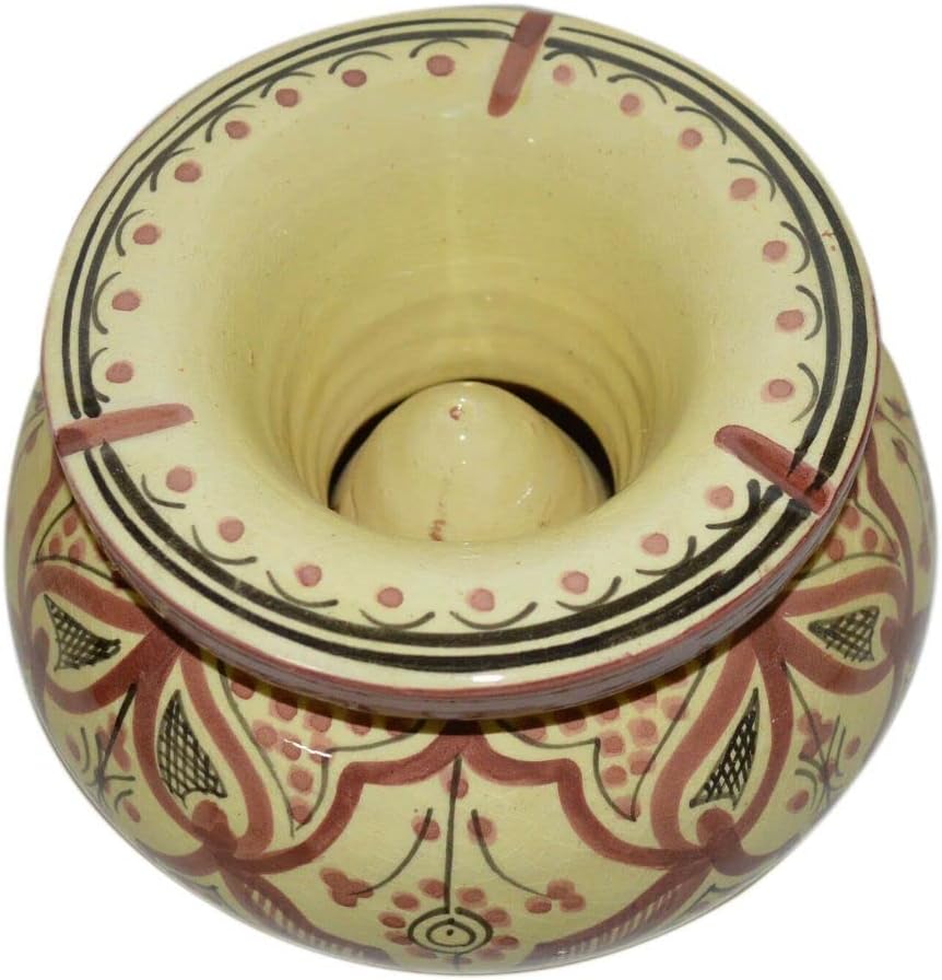 Cigar Ashtray Ceramic Outdoor Smokeless Patio Garden Extra Large - Light Brown