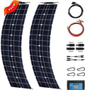 Solar Panel 400W 2X 200W PET Flexible Solar Panel Portable Mono Solar Battery Charger with Controller for Car Yacht Battery Boat,with 40A Controlle