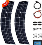 Solar Panel 400W 2X 200W PET Flexible Solar Panel Portable Mono Solar Battery Charger with Controller for Car Yacht Battery Boat,with 40A Controlle
