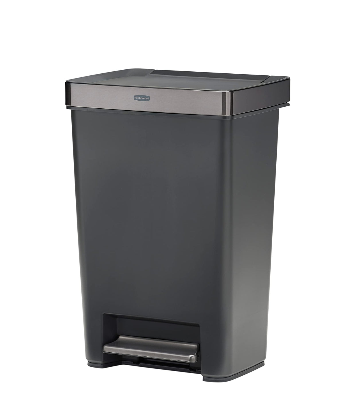 Rubbermaid Premier Series IV Step-On Trash Can, Charcoal, 13-Gallon