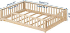 Full Montessori Floor Bed with Rails