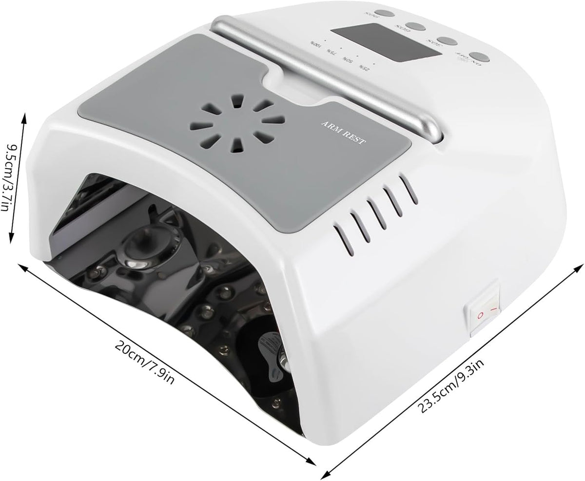 UV Led Nail Lamp Cordless, 72W UV Lights for Gel Nails with Fan and LCD Digital Timer, Rechargeable Nail Dryer with Portable Handle Perfect for Salon Home Nail Art