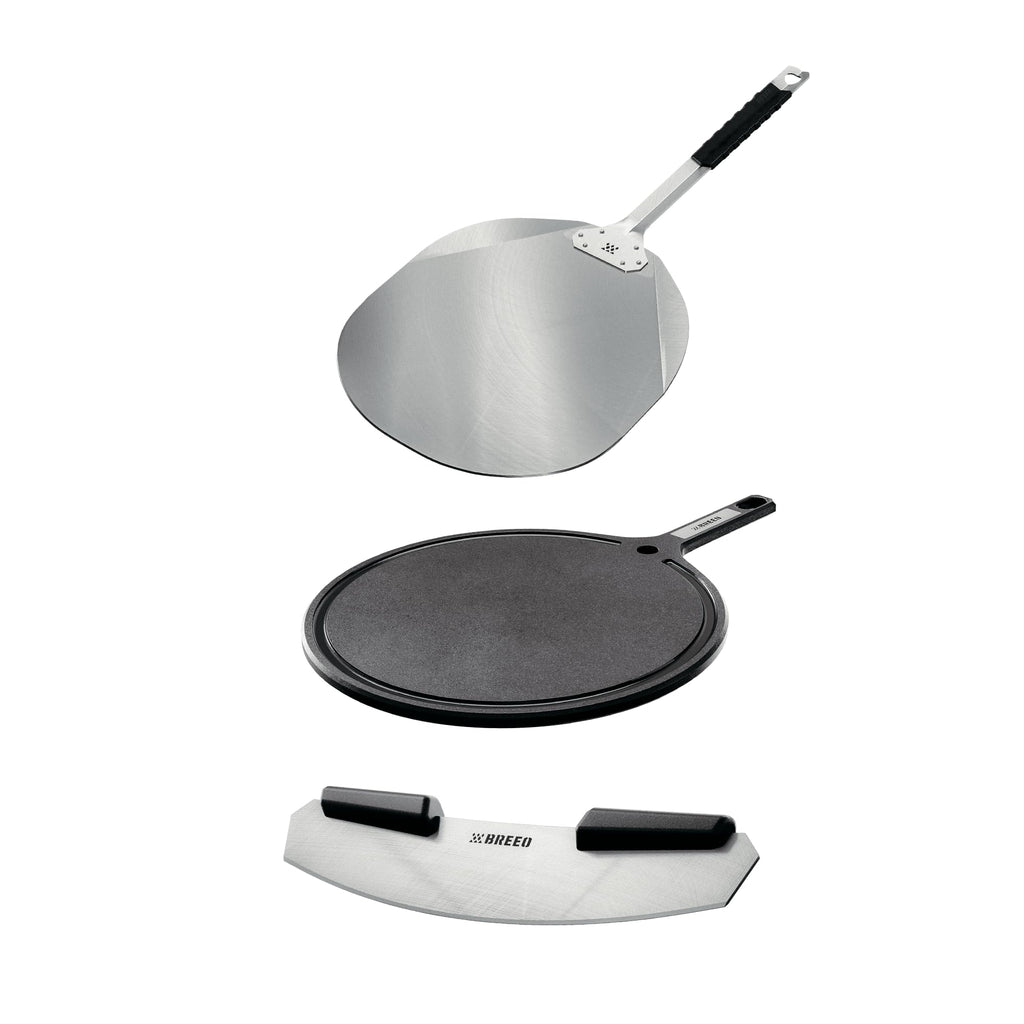 Breeo Pizza Oven Tools Set - Turning Peel, Cutter Rocker & Serving Board