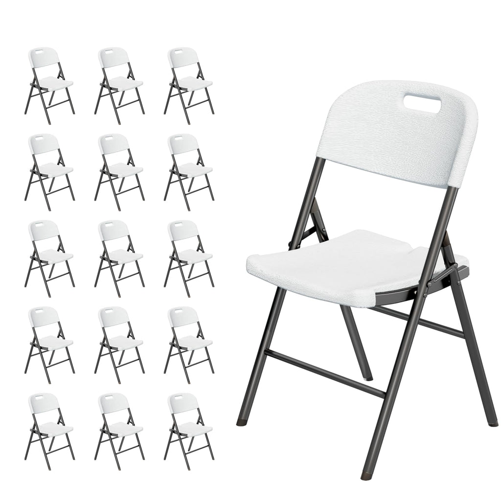 10 Pack White Folding Chairs for School Events Wedding Party Picnic