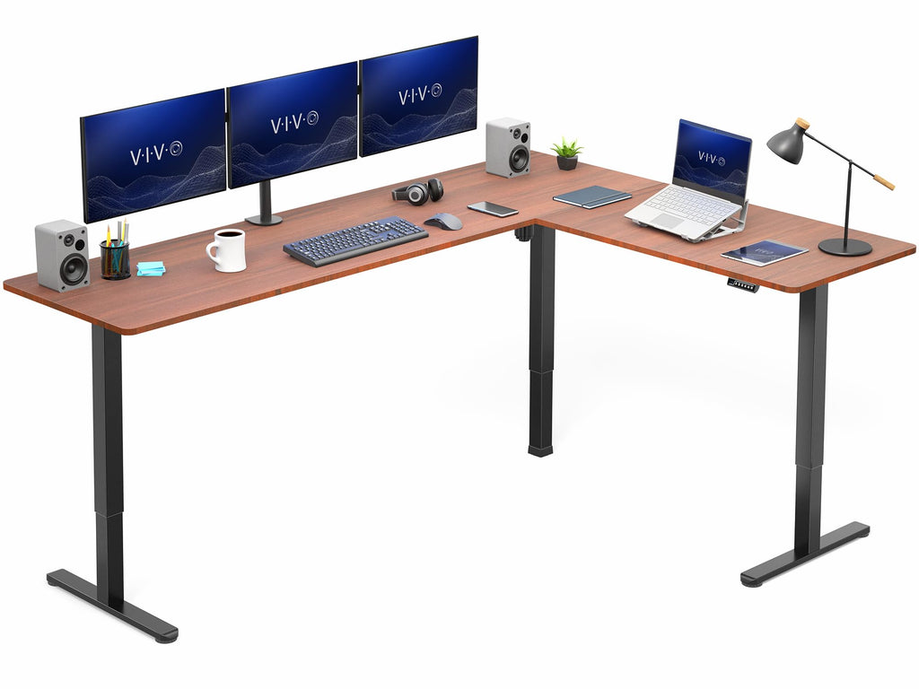 VIVO Black 63 x 55 in Corner Standing Desk, DESK-E3CTB