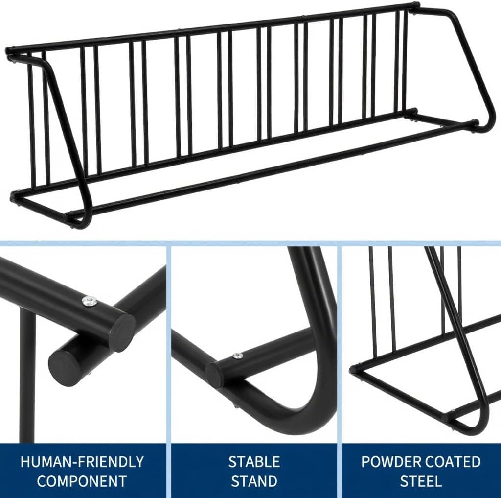 GarveeTech Commercial Grid Floor Bike Rack, Sigle-Side 10-Bike Rack 122" L,Grid Bikes Racks In Ground, Bicycle Floor Parking Stand, for Garages, Stores, Schools & Universities Power Coated Steel