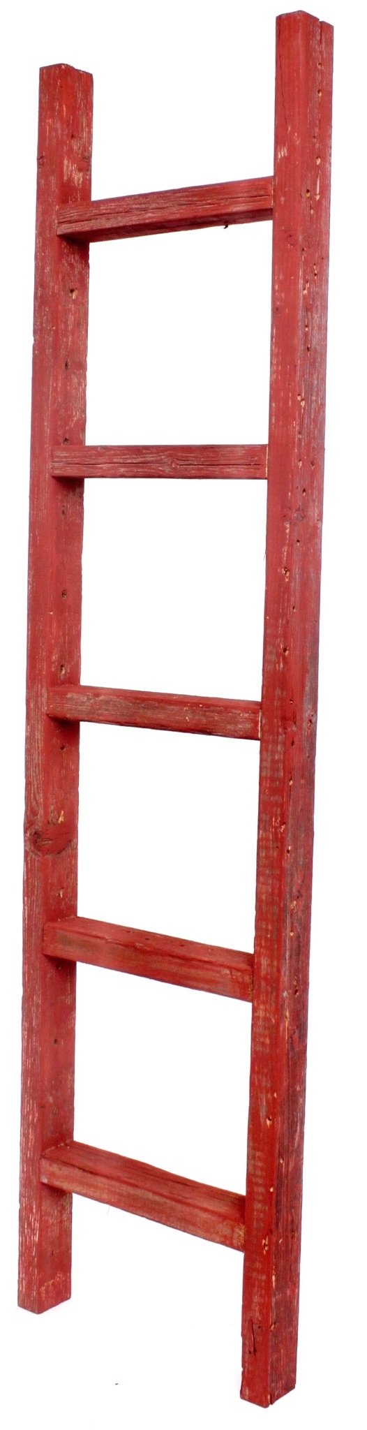 BARNWOODUSA 5 FT Decorative Ladder, Reclaimed Wood Ladder - Smoky Black