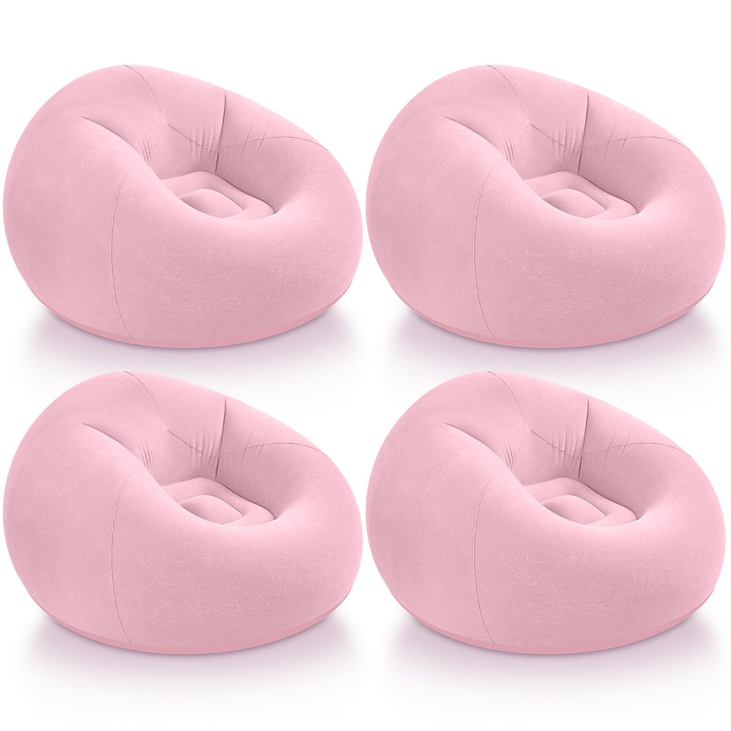 Realspring Inflatable Bean Bag Chairs,Coffee,4 Pcs