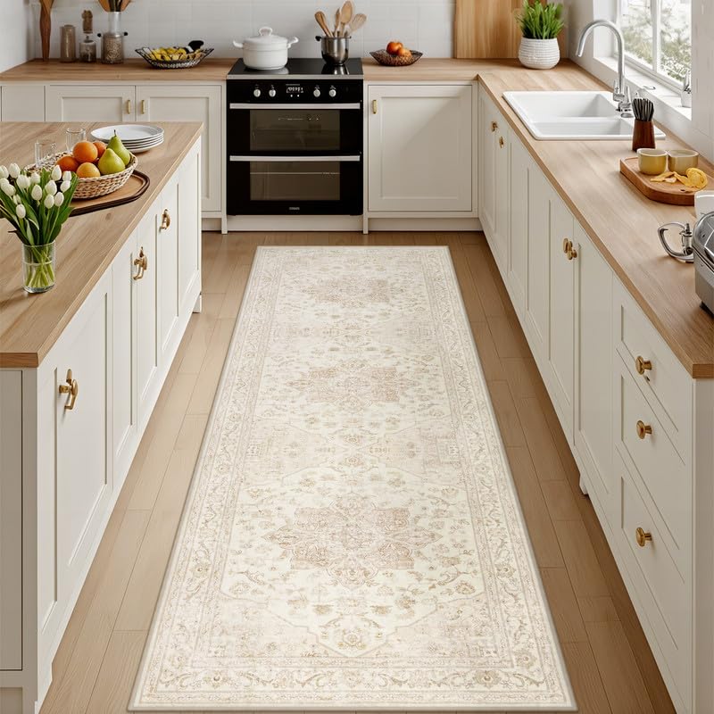 8x10 Area Rugs Living Room: Bedroom Washable Carpet Beige/Ivory