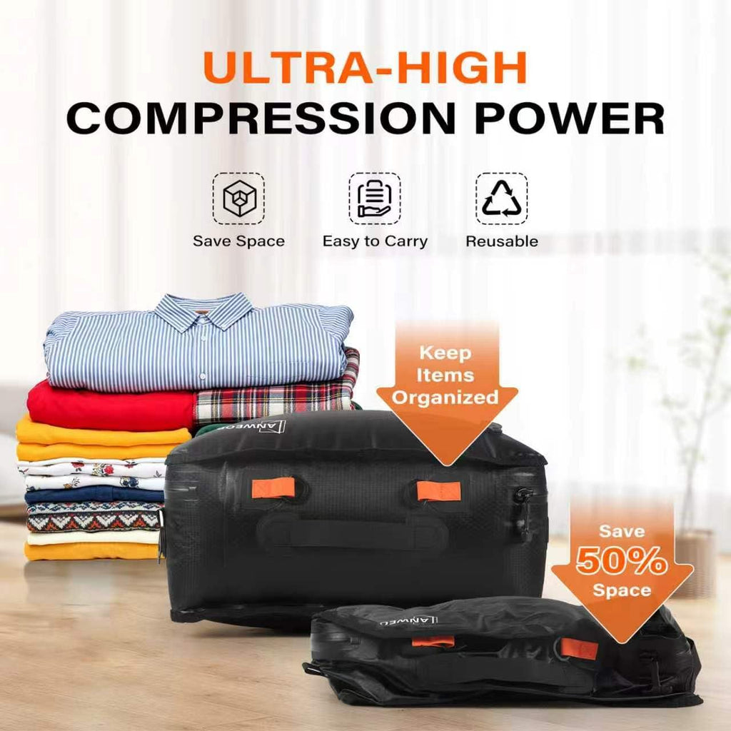 2 Pack with Vacuum Travel Bag for Suitcase, 30L Overpack Vacuum Bags w/Pump