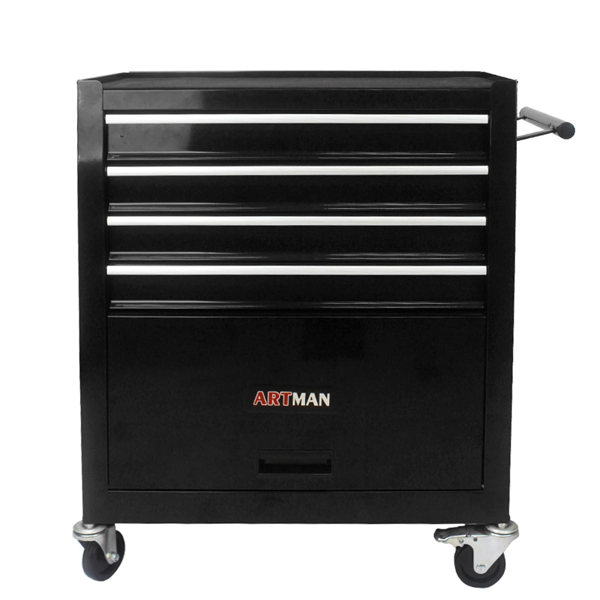 4-Drawer Tool Cart on Wheels, Drawers Rolling Tool Chest with 1 Cabinet, Mobile Trolley Organizer Tools Box with Locking Wheels & Ball Bearing Drawers for Garage,Warehouse,Repair Shop (Orange)