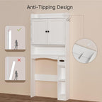 Ahomly Over The Toilet Storage Cabinet, 29.9" W x 70.3" H, White