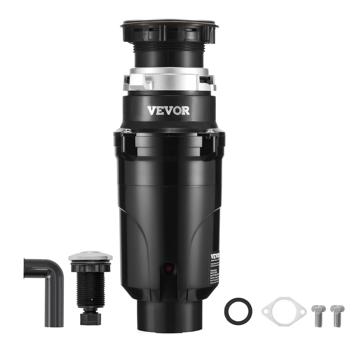 VEVOR Garbage Disposal, 1HP 3270RPM DC Motor, Continuous Feed Food Waste Sink Disposer, EZ Connect Food Waste Grinding System with Sound Reduction, Power Cord and Splash Guard, for Kitchen