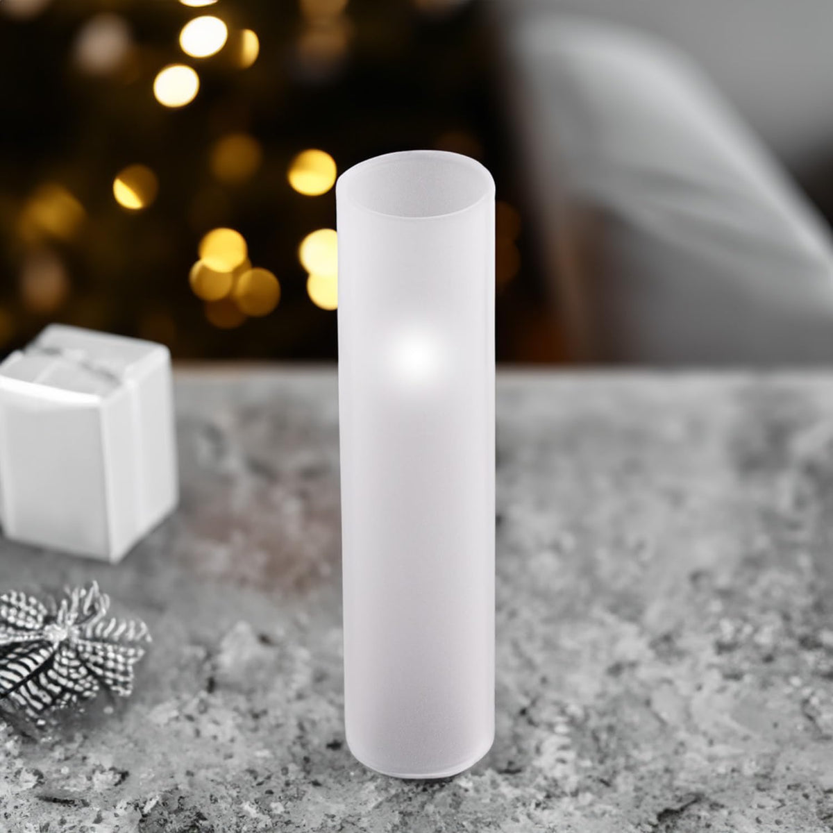 WGVI Hurricane Candle Holder Sleeve, W: 2.5", Ht: 14", Frosted Glass Cylinder Open Both Ends, Chimney Tube Shade, 12 Piece