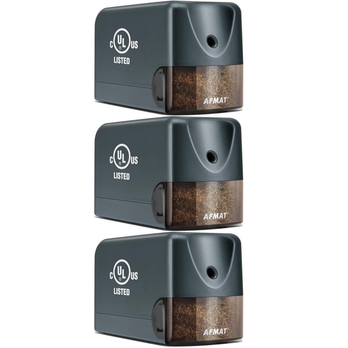 AFMAT 3 Pack Electric Pencil Sharpener PS13, Heavy Duty Pencil Sharpener for Classroom, 6.5-8mm No.2/Colored Pencils, UL Listed, 10,000+ Sharpenings for Home, Office, School
