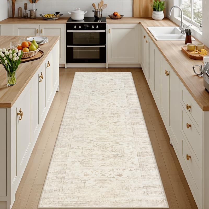 8x10 Area Rugs Living Room: Bedroom Washable Carpet Beige/Ivory