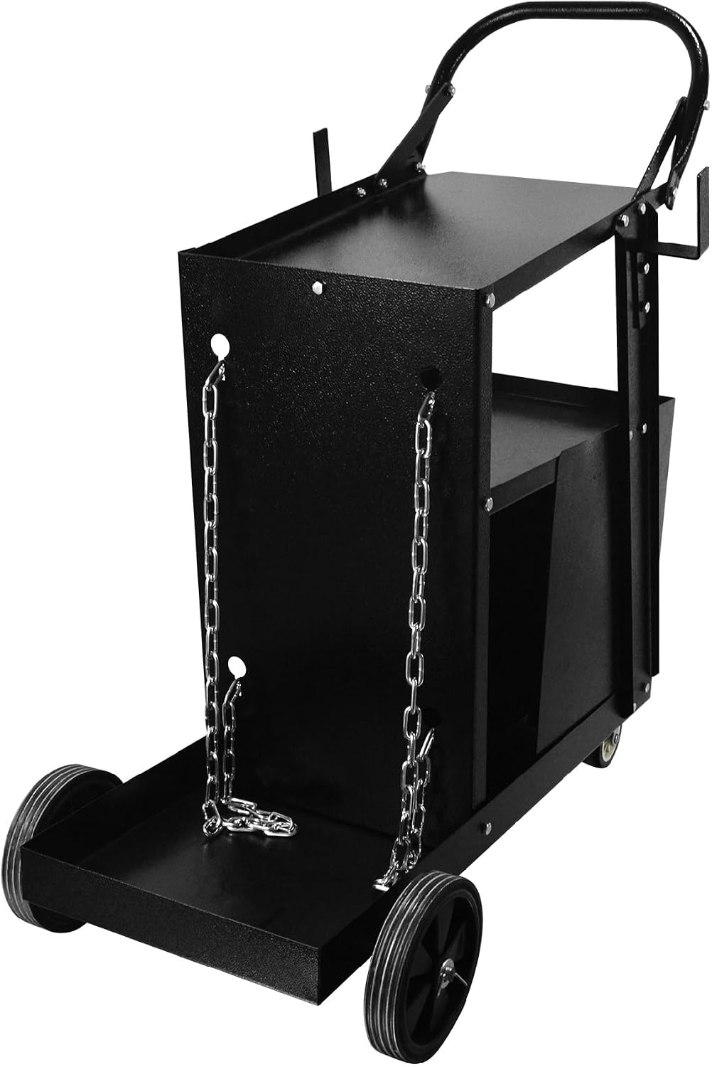 2-Tier Welding Cart with 4 Drawers and 360° Swivel Wheels Tilt-Table Welder Cart with 260Lbs Capacity Heavy Duty Rolling Welder Carts with Safety Chains for MIG TIG MMA Plasma Cutter Machine