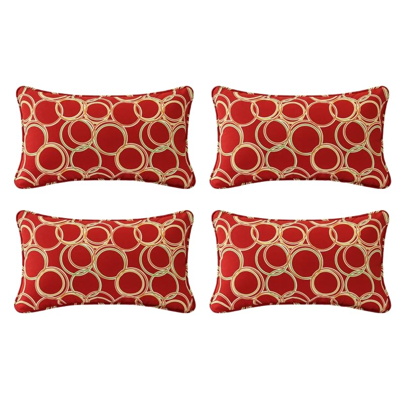 Outdoor Sunbrella Decorative Pillows Pack of 4, 20" x 12" Outdoor Pillow Set for Couch Bed Throw Patio Sofa, Airies Marble