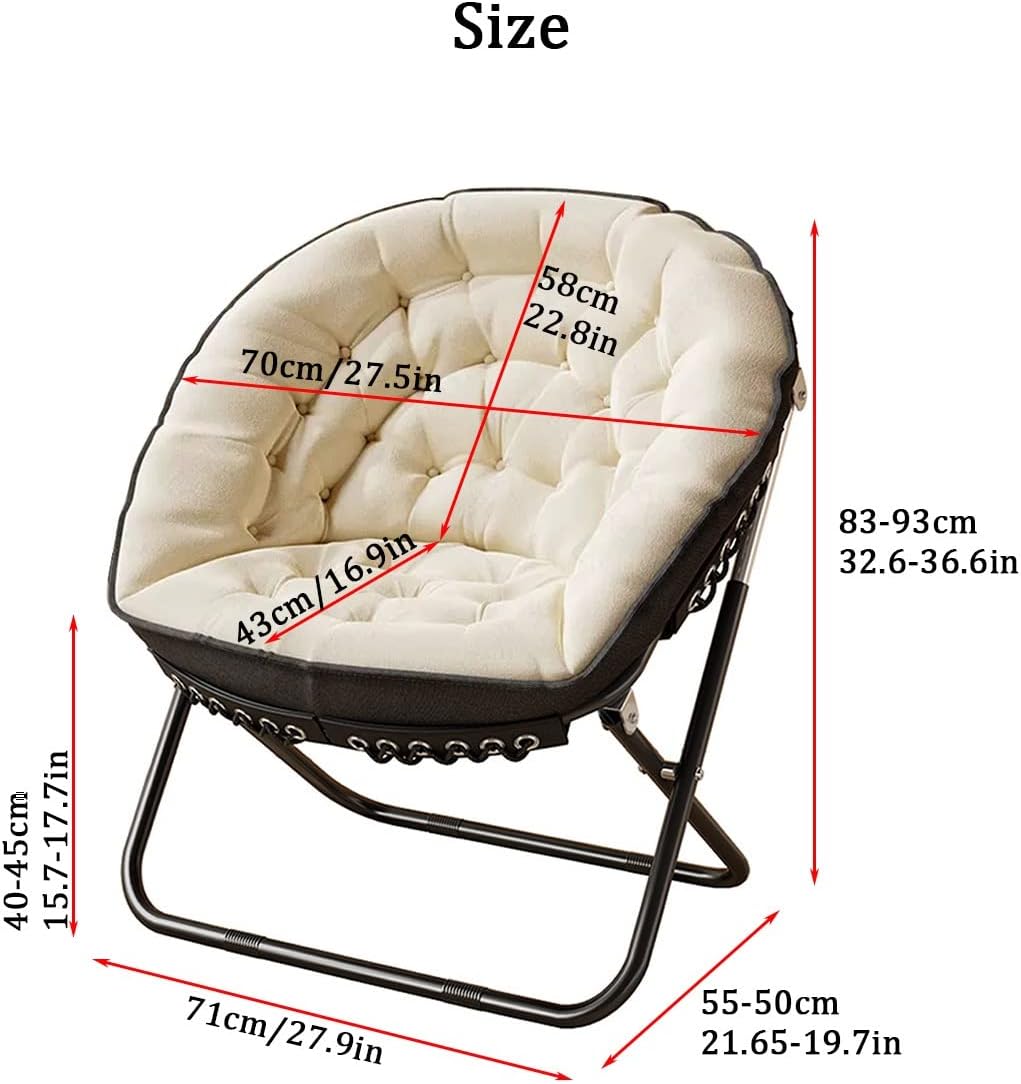 YCKEGEW Folding Papasan Chair Oversized Saucer Chair Indoor Accent Chair for Living Room,Lounge Chairs with Carbon Steel Frame,Lazy Sofa Office Chair for Home (Color : Green)