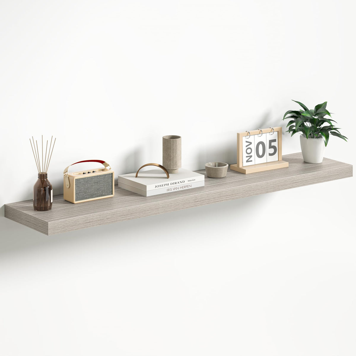 Fun Memories Floating Shelves - 2 Pack 12 Inch Rustic Wooden Wall Shelves - Extra Deeper & Thicker Wall Mounted Storage Shelf for Living Room, Kitchen, Farmhouse - 36" W x 12" D x 1.8" H - Brown