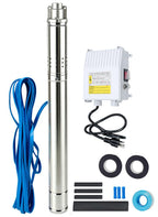 2" Deep Well Submersible Pump with Control Box, 1/2HP 110V Deep Well Pump