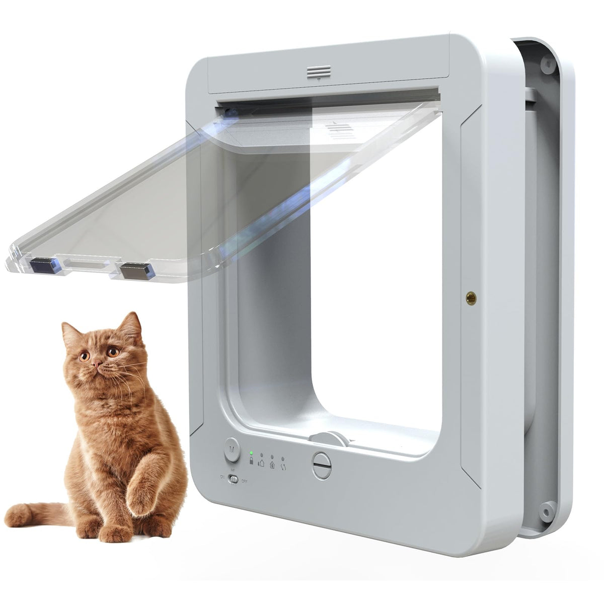Automatic Pet Door with Microchip Technology Includes 2 Sensor Collars and Remote Ideal for Cats and Small Dogs