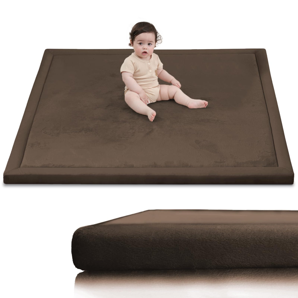 Huloo Sleep Large 1.3" Thick Baby Play Mat for Floor, 79"×59"(Dark Gray)