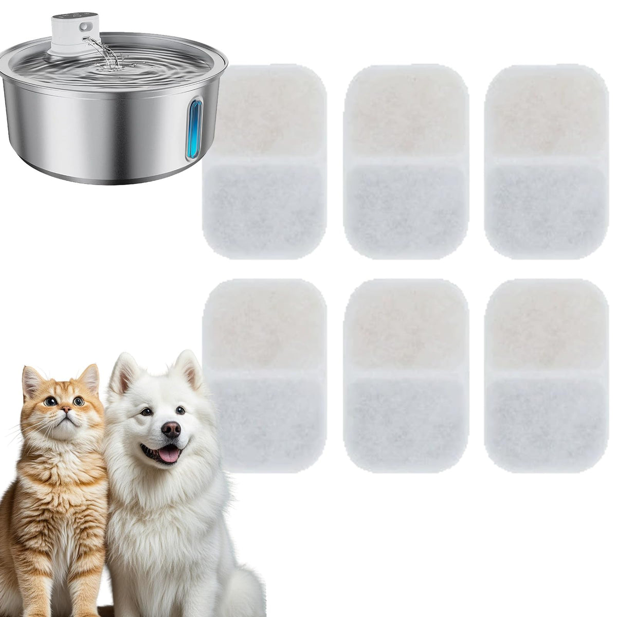 Selene Dog Water Fountain, Pet Water Fountain Stainless Steel, Large-Capacity Smart Cat Water Fountain with Sensor