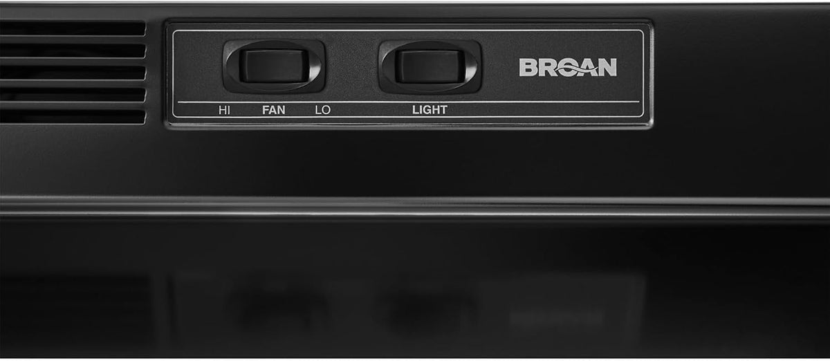 Broan-NuTone 413023 Ductless Range Hood Insert with Light, Exhaust Fan for Under Cabinet, 30-Inch, Black