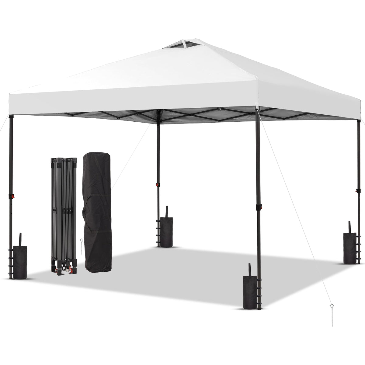 GDY 10x10FT Pop-Up Canopy Tent — with 4-Side Walls & Vented Top, Portable Outdoor Event Tent for Garden, Poolside, Parks, Parties,Camping, Pink.