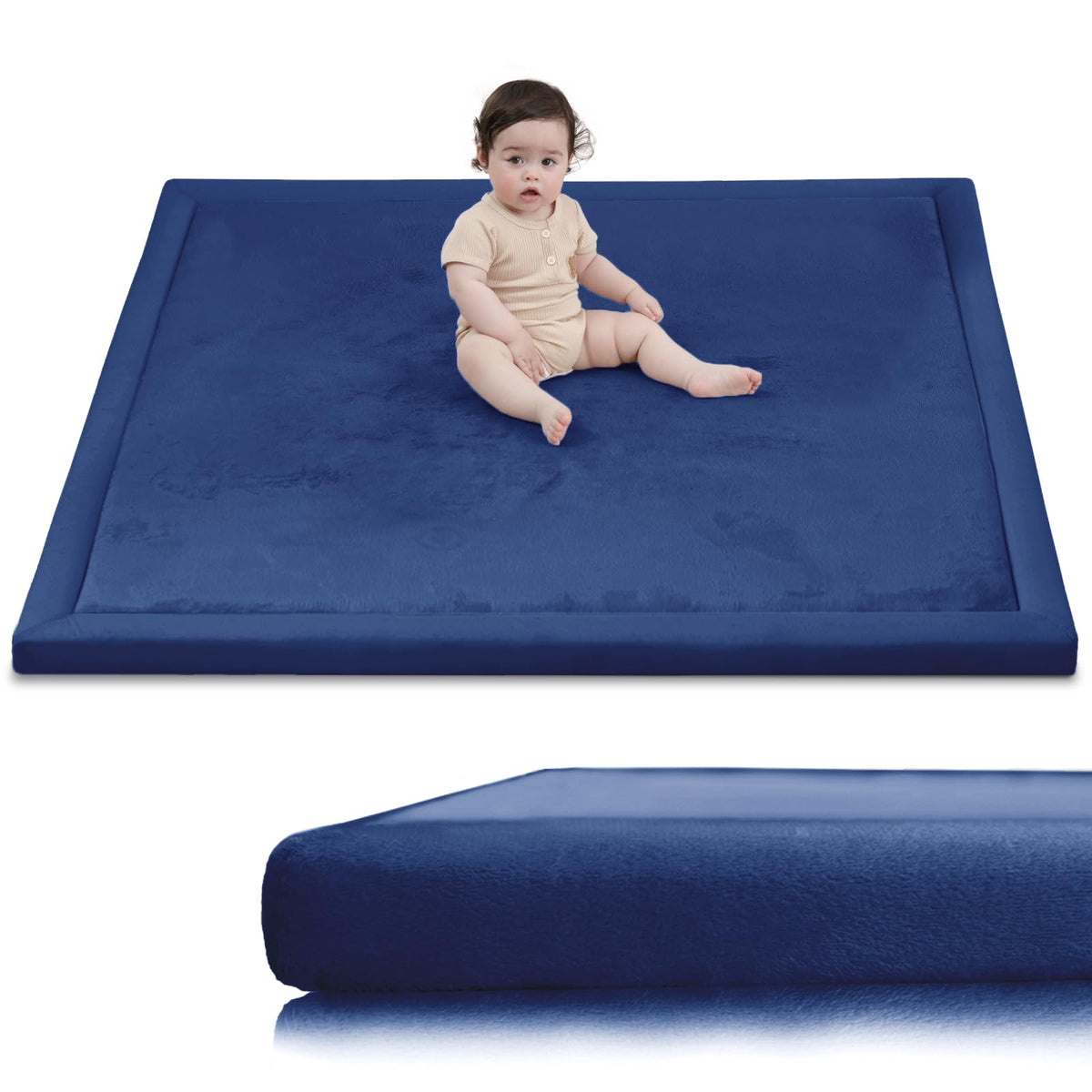 Huloo Sleep Large 1.3" Thick Baby Play Mat for Floor, 79"×59"(Dark Gray)