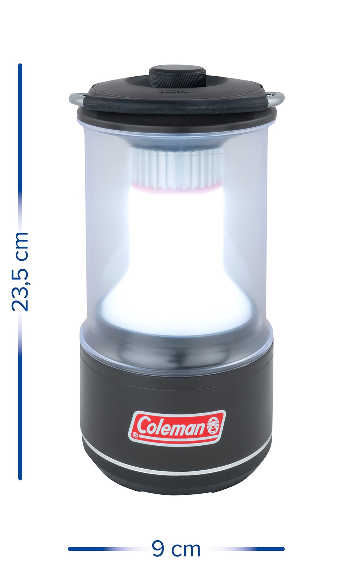 Coleman LED Lantern Batteryguard 600 Lumens, Super Bright High Power Cree Led Lamp, Portable Camping Light Lantern - Black, Small