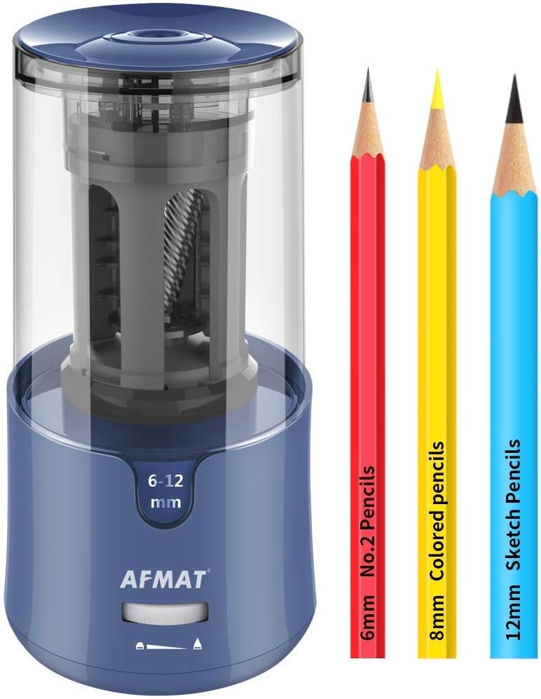 AFMAT Electric Colored Pencil Sharpener + Long Point Pencil Sharpener (PS93+PSA6)