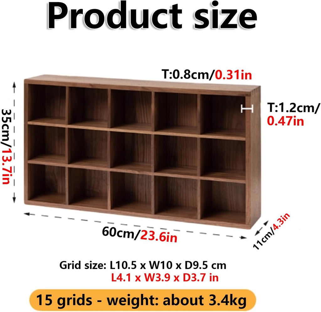 Wall Mounted Decor Display Case, Solid Wood Display Stand, Floating Storage Rack,for Collectible Figurines, Trinkets, Curios, Succulents