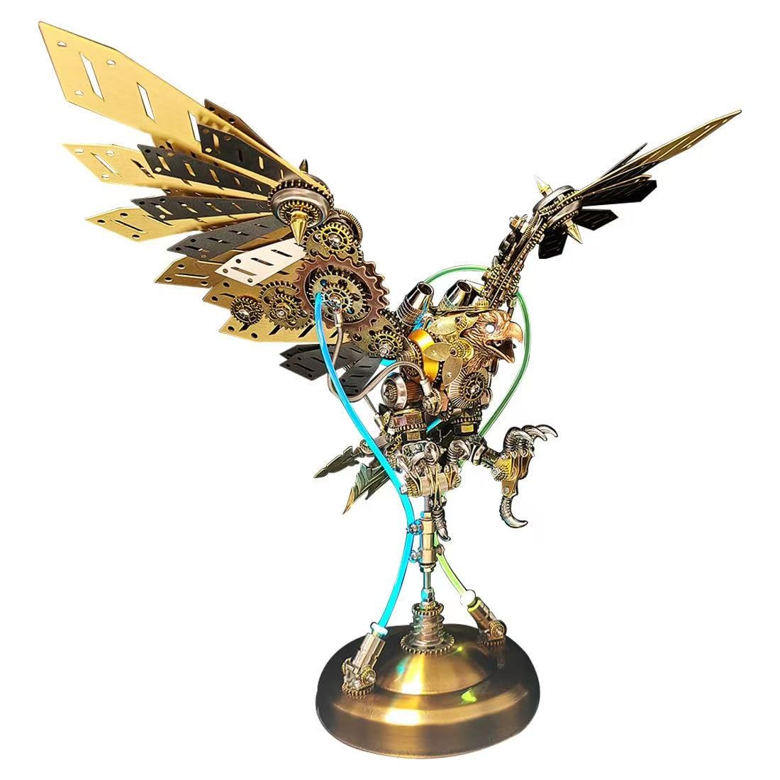3D Metal Puzzle Wolf Model Kit, 384PCS DIY Steampunk Mechanical Battle Wolf with Movable Joints, Creative Handcrafted Metal Art Craft Desktop Display & Decoration for Adults