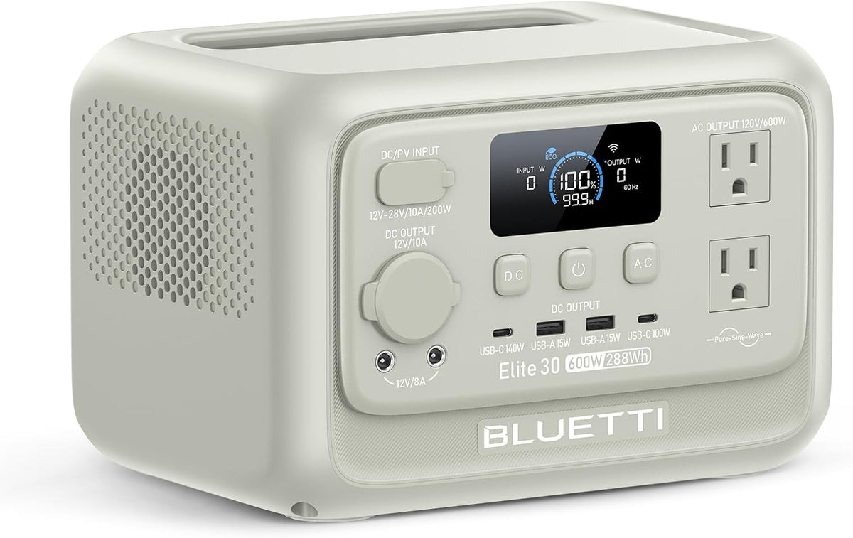 BLUETTI Elite 30 V2 Portable Power Station 288Wh 600W LFP Solar Generator