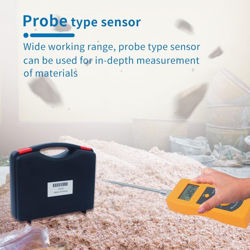 DM300L Sand Moisture Meter Tester for Measuring Moisture Content of River Sand, Fine Sand, Coarse Sand, Sea Sand, Quartz Sand