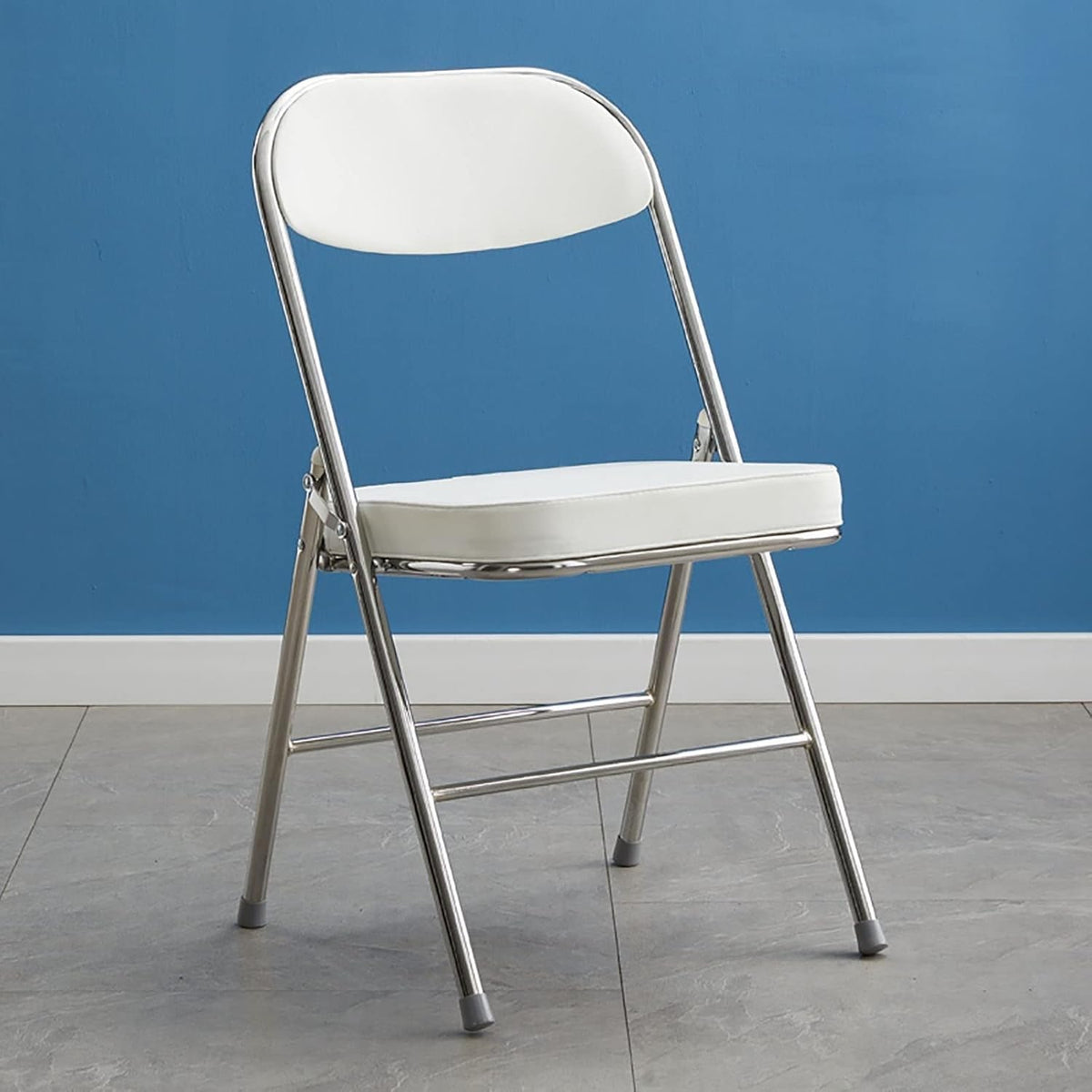 Folding Metal Frame Chairs for Indoor/Outdoor Use Portable Stackable and Durable Gray Color Ideal for Home(Grey)