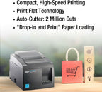 Star Micronics TSP143IIIU USB Thermal Receipt Printer with Device and Mfi USB Ports, Auto-cutter, and Internal Power Supply - Gray